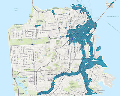 map of San francisco indicating areas of concentration